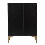 Modern Rustic Black Gold Faux Rattan Bar Cabinet, Space-Saving 13 Modern Rustic Black Gold Faux Rattan Bar Cabinet, Space-Saving