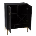 Modern Rustic Black Gold Faux Rattan Bar Cabinet, Space-Saving 15 Modern Rustic Black Gold Faux Rattan Bar Cabinet, Space-Saving