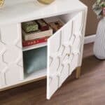 White and Gold Moroccan Two Door Storage Cabinet 18 White and Gold Moroccan Two Door Storage Cabinet