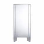 Silver Wood and Glass Credenza with Three Drawers and Doors 13 Silver Wood and Glass Credenza with Three Drawers and Doors