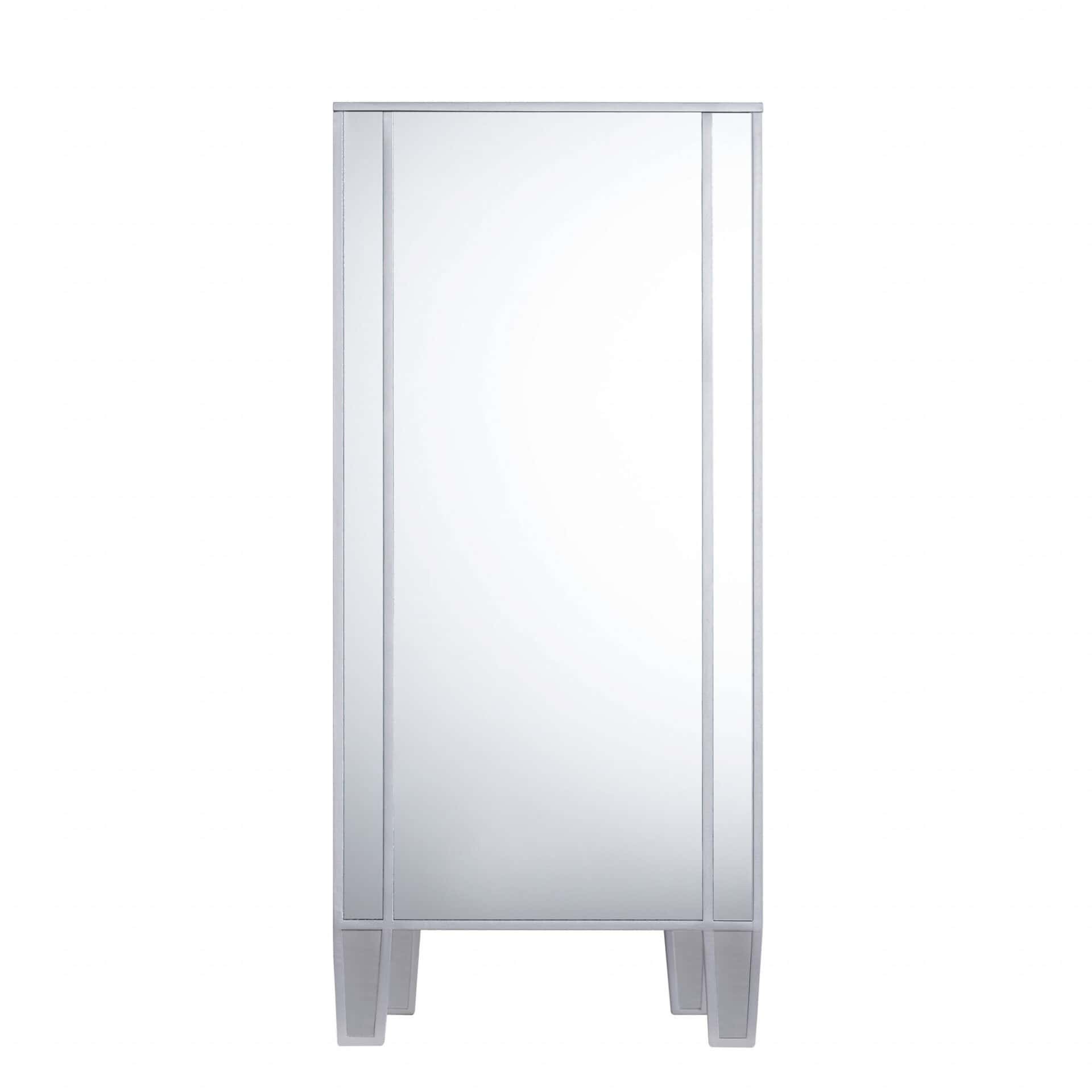 Silver Wood and Glass Credenza with Three Drawers and Doors 4 Silver Wood and Glass Credenza with Three Drawers and Doors - Image 4