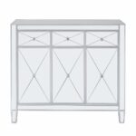 Silver Glass Sideboard with Three Drawers and Three Doors 11 Silver Glass Sideboard with Three Drawers and Three Doors