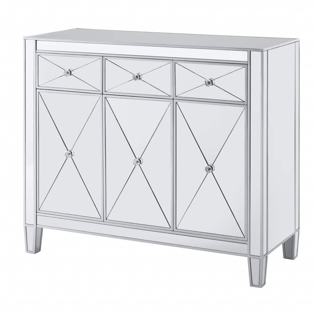 Silver Glass Sideboard with Three Drawers and Three Doors 3 Silver Glass Sideboard with Three Drawers and Three Doors - Image 3