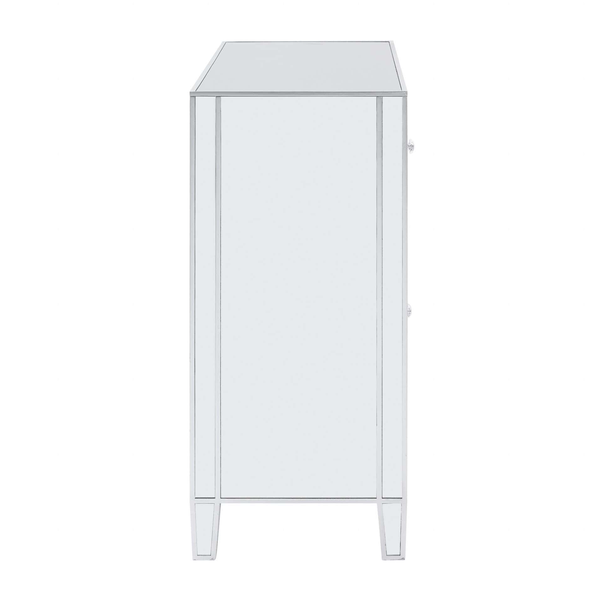 Silver Glass Sideboard with Three Drawers and Three Doors 4 Silver Glass Sideboard with Three Drawers and Three Doors - Image 4