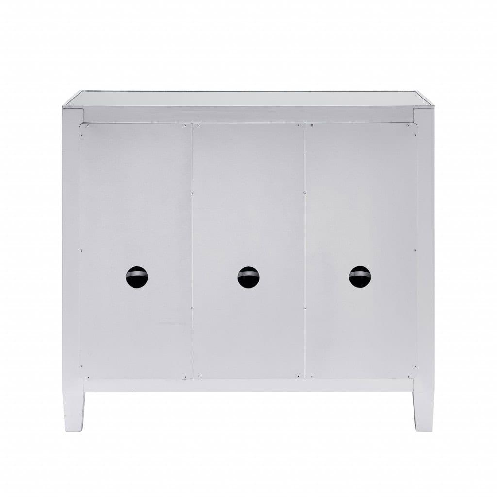 Silver Glass Sideboard with Three Drawers and Three Doors 5 Silver Glass Sideboard with Three Drawers and Three Doors - Image 5