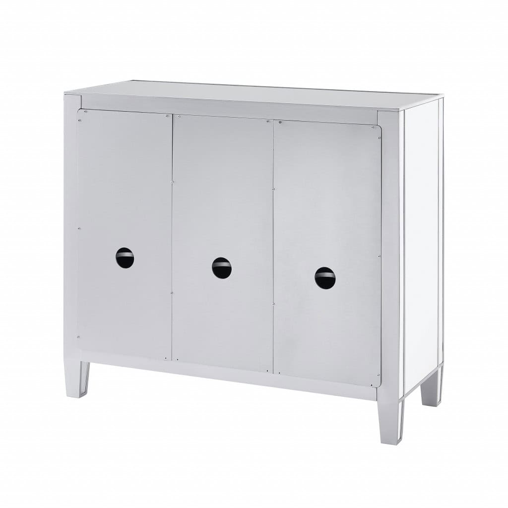 Silver Glass Sideboard with Three Drawers and Three Doors 6 Silver Glass Sideboard with Three Drawers and Three Doors - Image 6