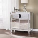 Glamorous Mirrored Two Door Storage Cabinet with Crystal Knobs 14 Glamorous Mirrored Two Door Storage Cabinet with Crystal Knobs