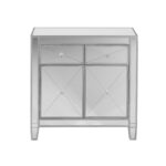 Glamorous Mirrored Two Door Storage Cabinet with Crystal Knobs 10 Glamorous Mirrored Two Door Storage Cabinet with Crystal Knobs