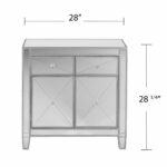 Glamorous Mirrored Two Door Storage Cabinet with Crystal Knobs 16 Glamorous Mirrored Two Door Storage Cabinet with Crystal Knobs