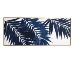 Bold Blue Palms Framed Canvas Wall Art, 19"x45"