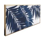 Bold Blue Palms Framed Canvas Wall Art, 19"x45"