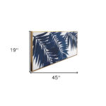 Bold Blue Palms Framed Canvas Wall Art, 19"x45"