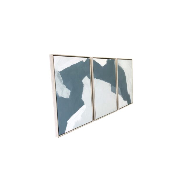 24” Blues and Grays Abstract Canvas Wall Art, Set of 3