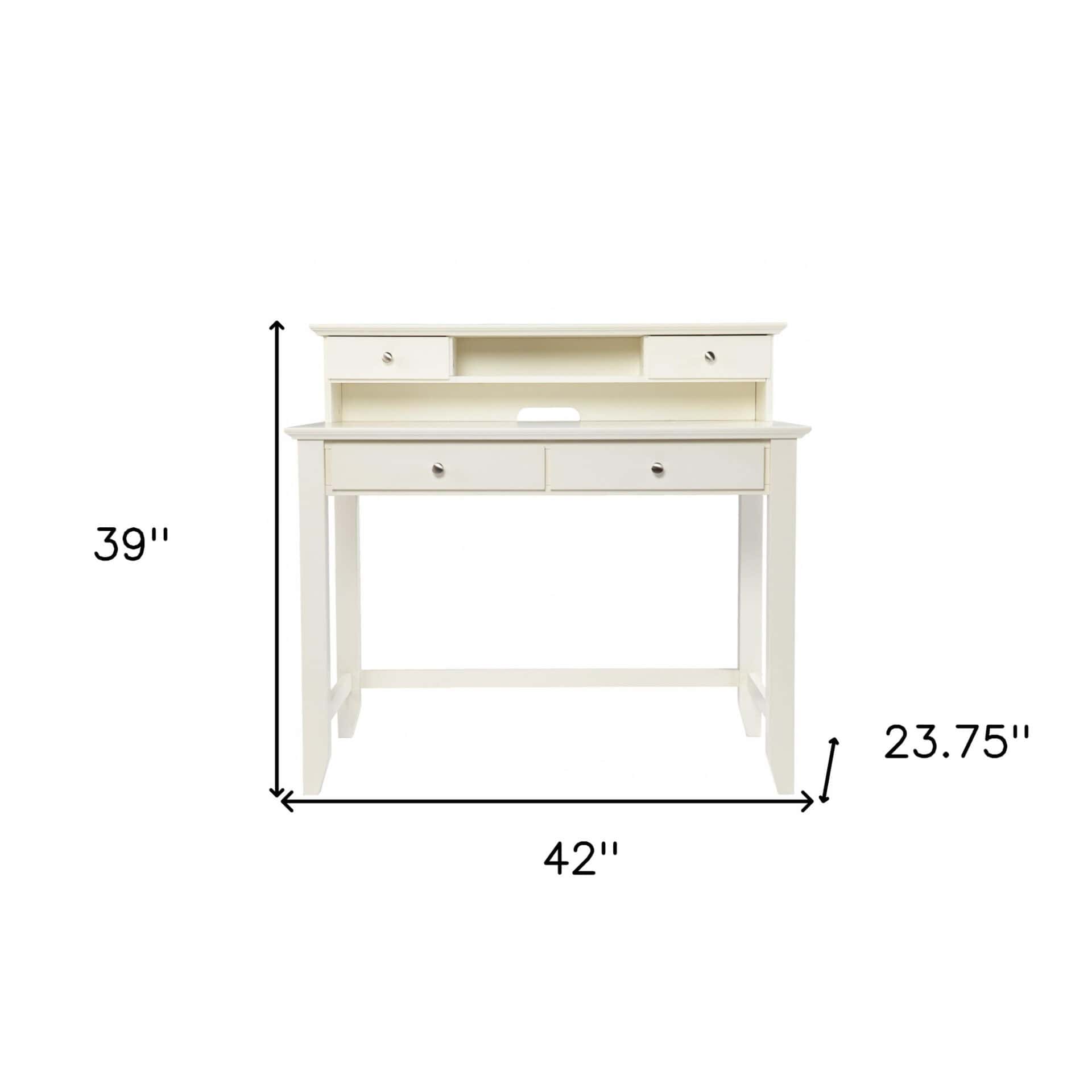 Creamy White Traditional Secretary Writing or Computer Desk 9 Creamy White Traditional Secretary Writing or Computer Desk - Image 9