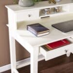 Creamy White Traditional Secretary Writing or Computer Desk 16 Creamy White Traditional Secretary Writing or Computer Desk