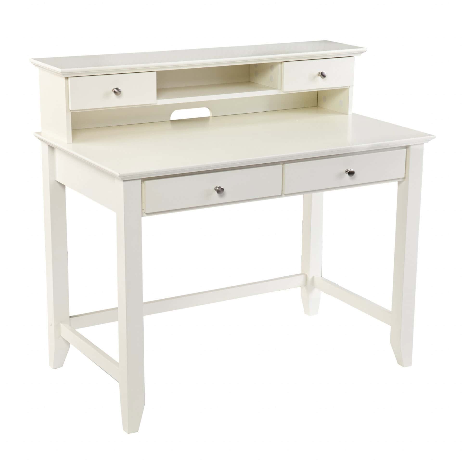 Creamy White Traditional Secretary Writing or Computer Desk 2 Creamy White Traditional Secretary Writing or Computer Desk - Image 2