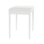 White Solid Wood Writing Desk with Two Drawers and Spindle Legs