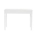 White Solid Wood Writing Desk with Two Drawers and Spindle Legs