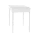 White Solid Wood Writing Desk with Two Drawers and Spindle Legs
