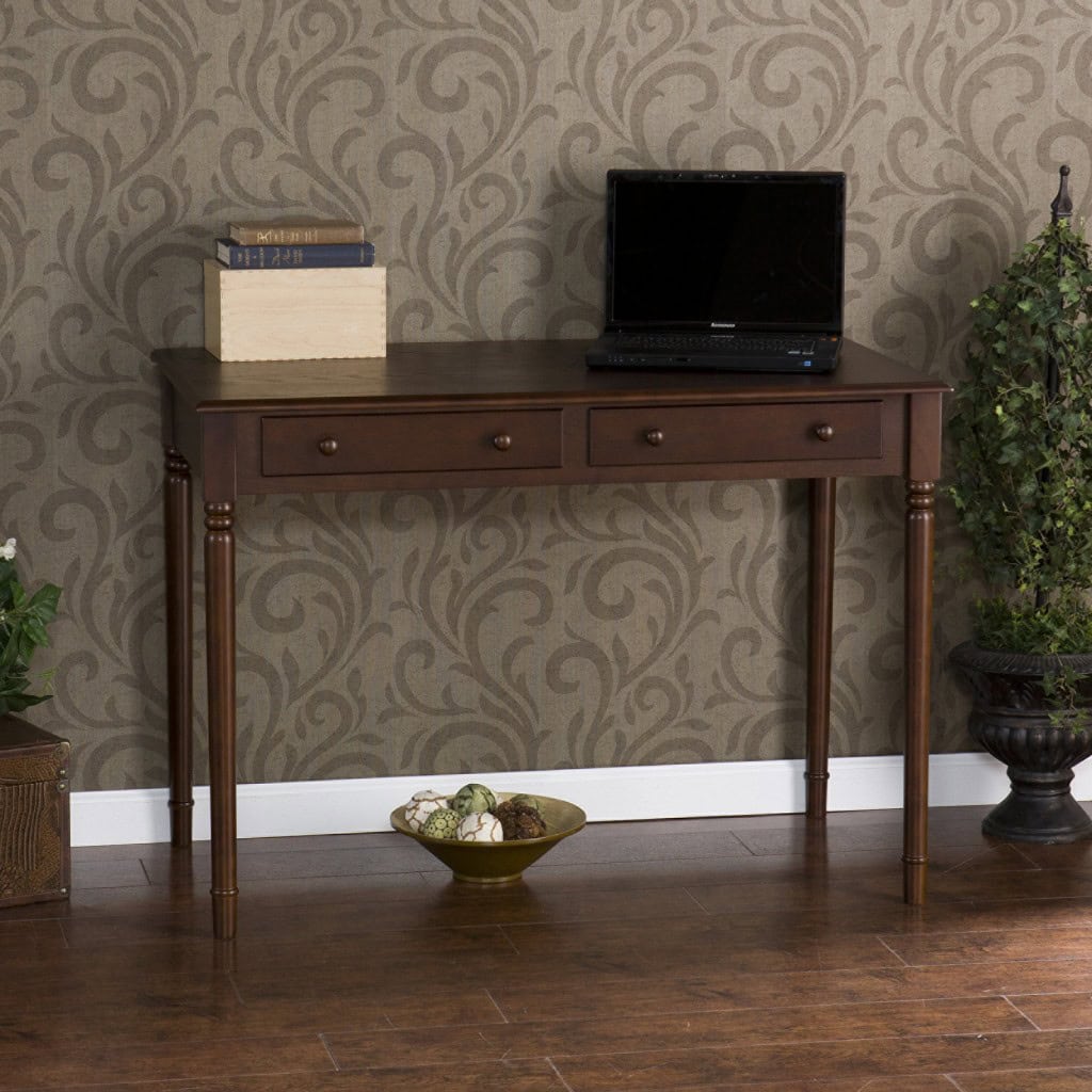 Brown Fir Solid Wood Writing Desk With Two Drawers 8 Brown Fir Solid Wood Writing Desk With Two Drawers - Image 8