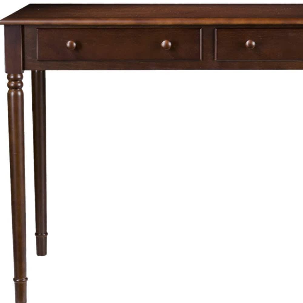 Brown Fir Solid Wood Writing Desk With Two Drawers 5 Brown Fir Solid Wood Writing Desk With Two Drawers - Image 5