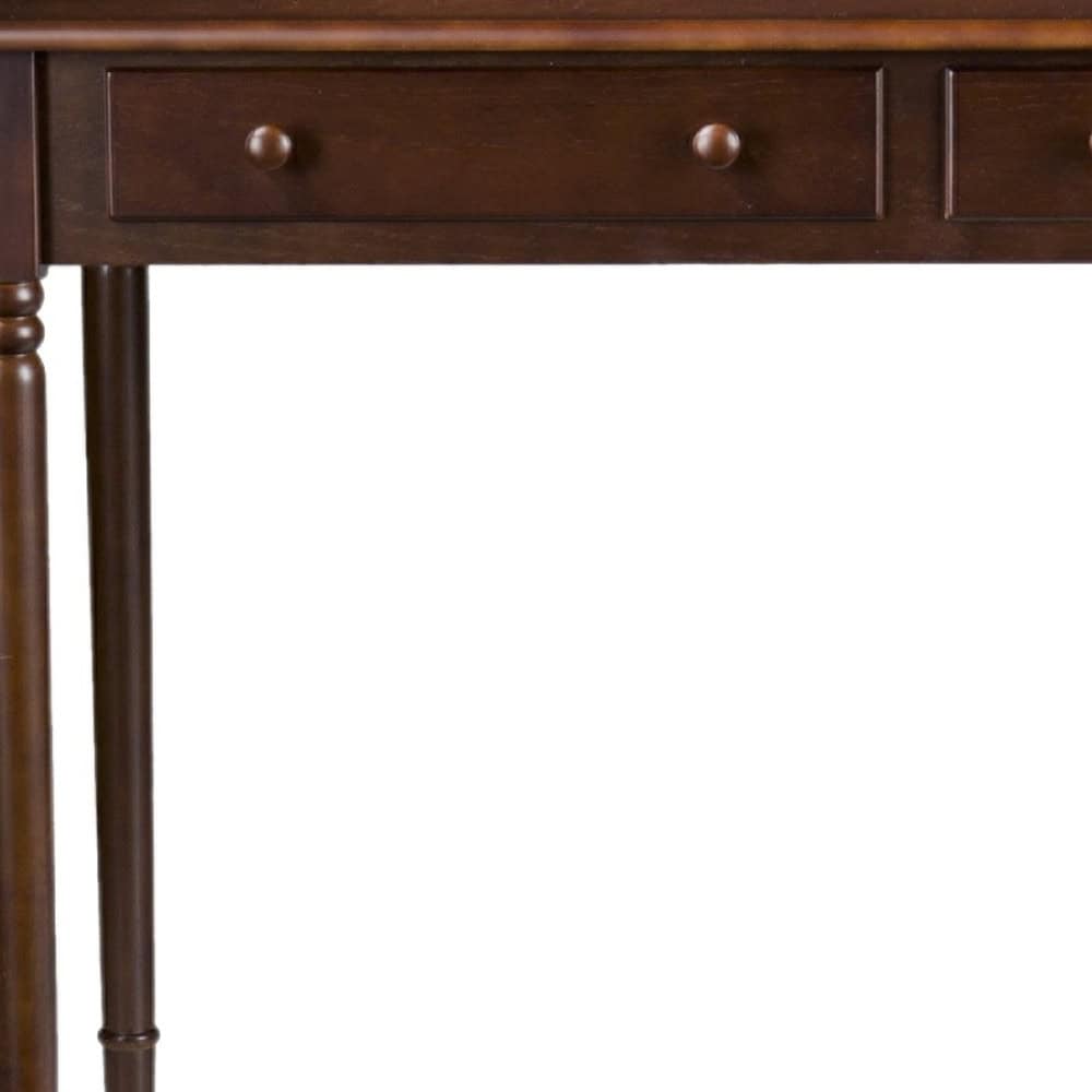 Brown Fir Solid Wood Writing Desk With Two Drawers 6 Brown Fir Solid Wood Writing Desk With Two Drawers - Image 6