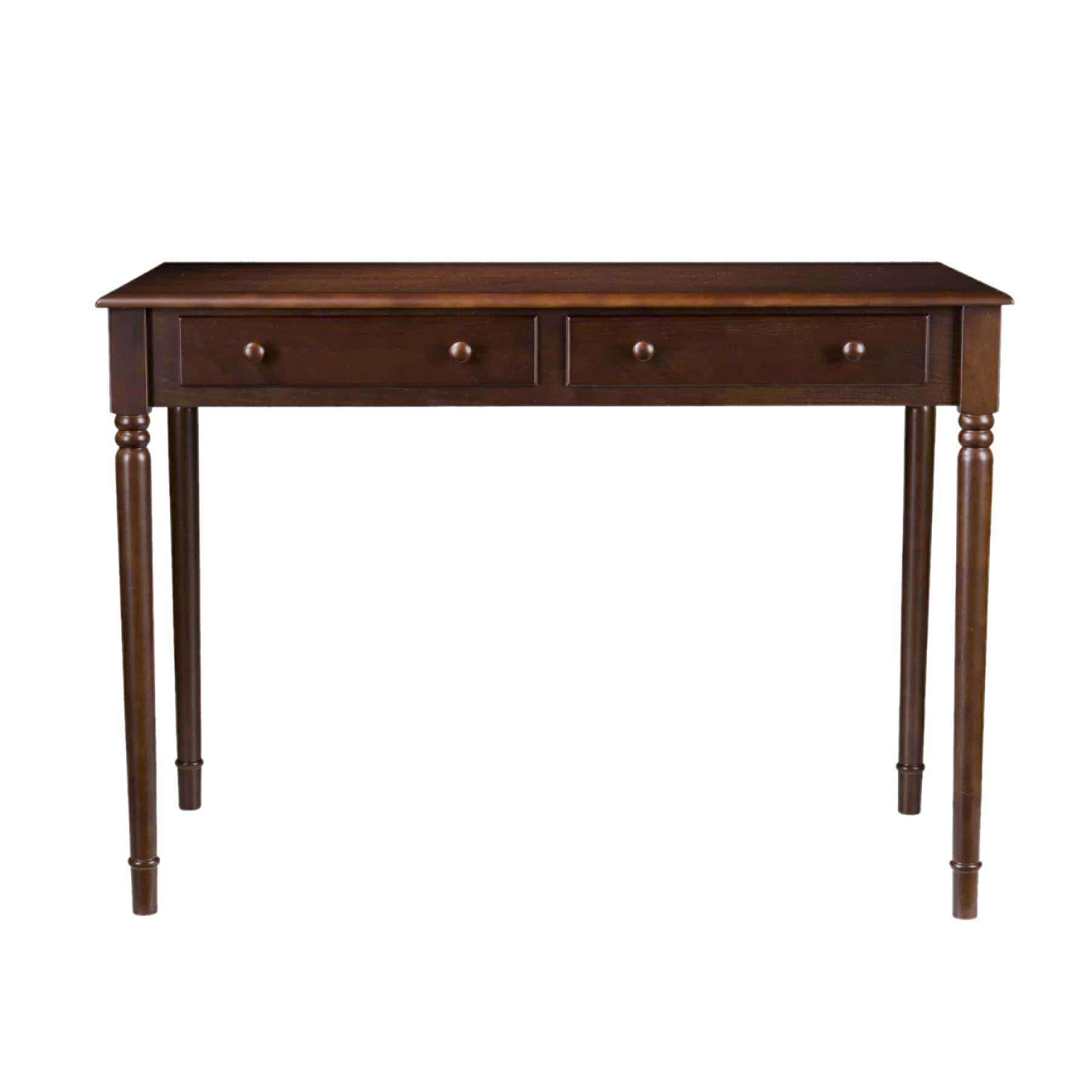 Brown Fir Solid Wood Writing Desk With Two Drawers 1 Brown Fir Solid Wood Writing Desk With Two Drawers