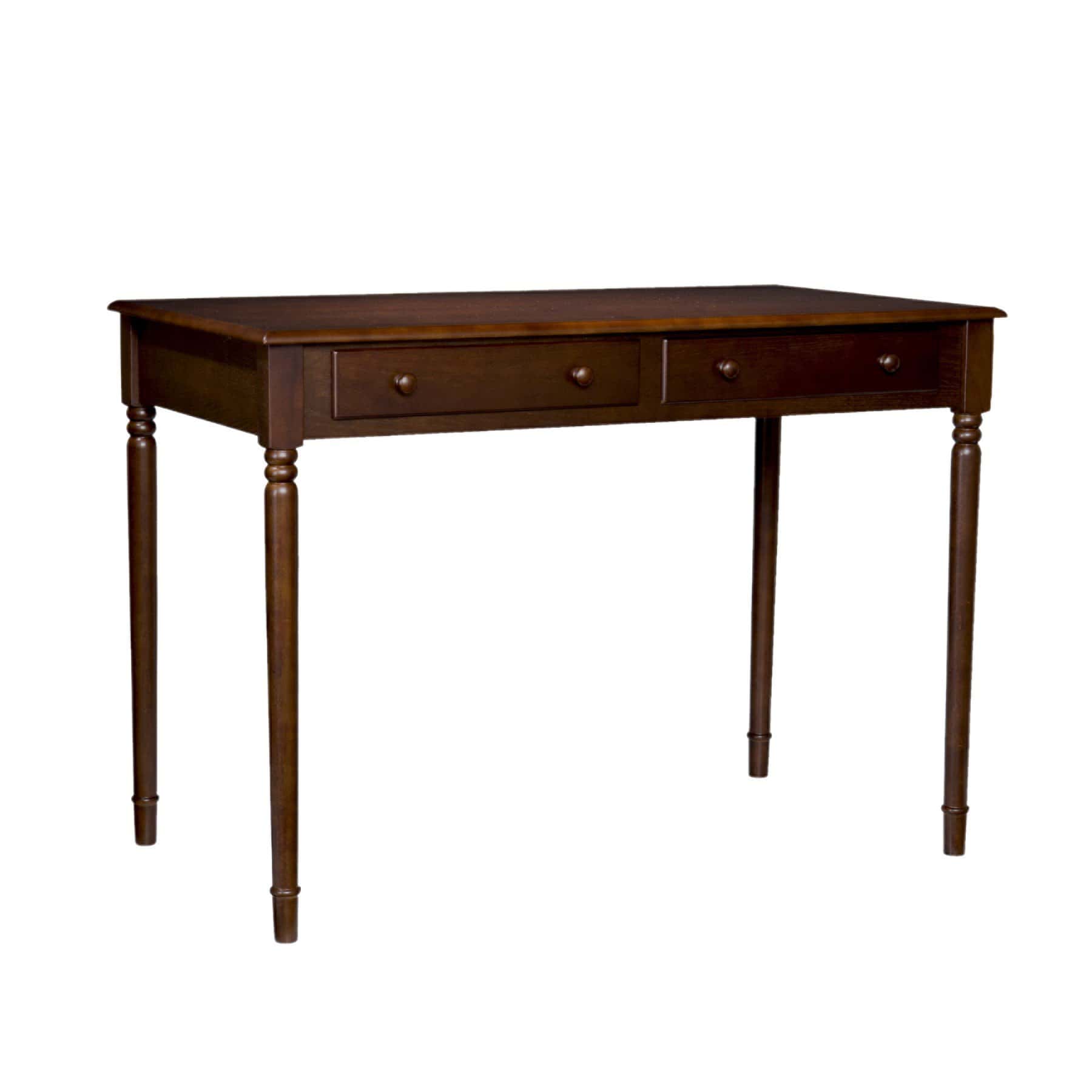 Brown Fir Solid Wood Writing Desk With Two Drawers 2 Brown Fir Solid Wood Writing Desk With Two Drawers - Image 2