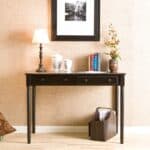 Black Fir Solid Wood Writing Desk With Two Drawers 43 Inches 14 Black Fir Solid Wood Writing Desk With Two Drawers 43 Inches