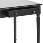 Black Fir Solid Wood Writing Desk With Two Drawers 43 Inches 10 Black Fir Solid Wood Writing Desk With Two Drawers 43 Inches