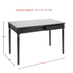 Black Fir Solid Wood Writing Desk With Two Drawers 43 Inches 16 Black Fir Solid Wood Writing Desk With Two Drawers 43 Inches