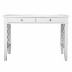 White Writing Desk With Two Drawers and Rectangular Top 11 White Writing Desk With Two Drawers and Rectangular Top