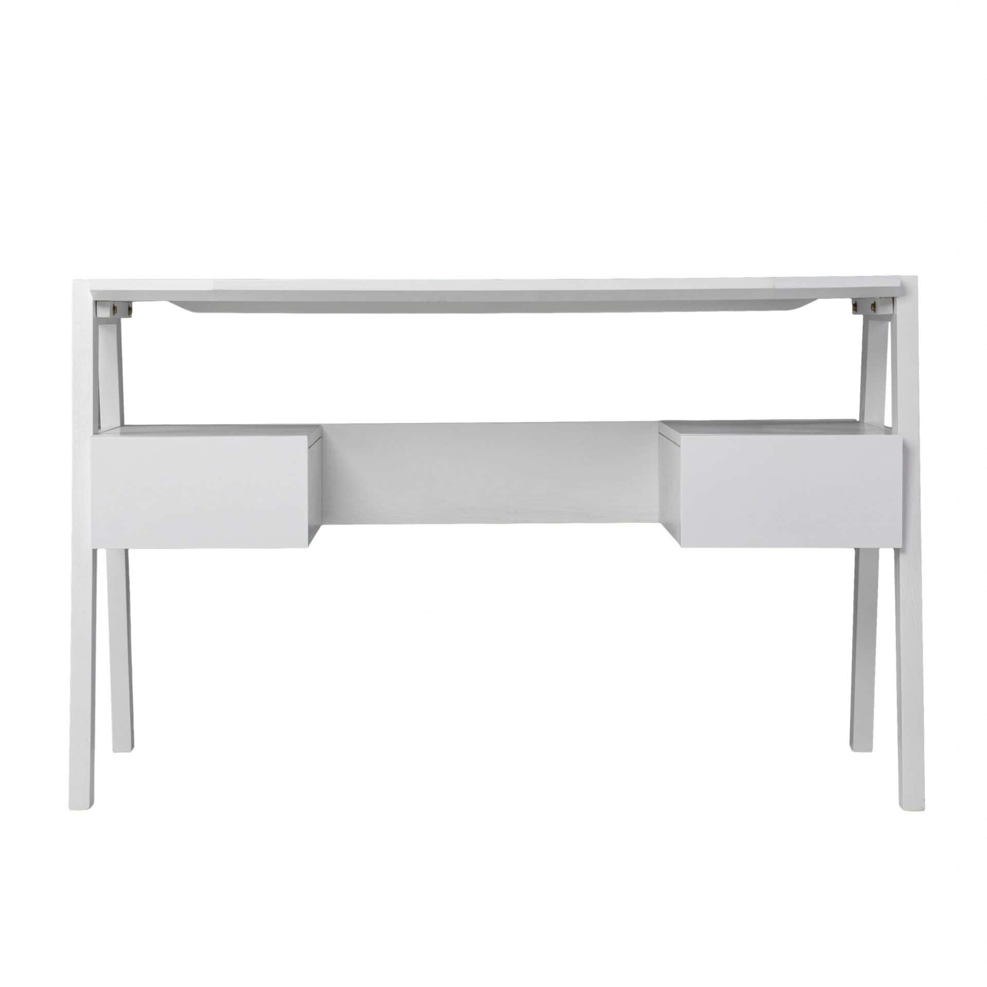 48-Inch White Writing Desk With Two Drawers for Home Offices 2 48-Inch White Writing Desk With Two Drawers for Home Offices - Image 2