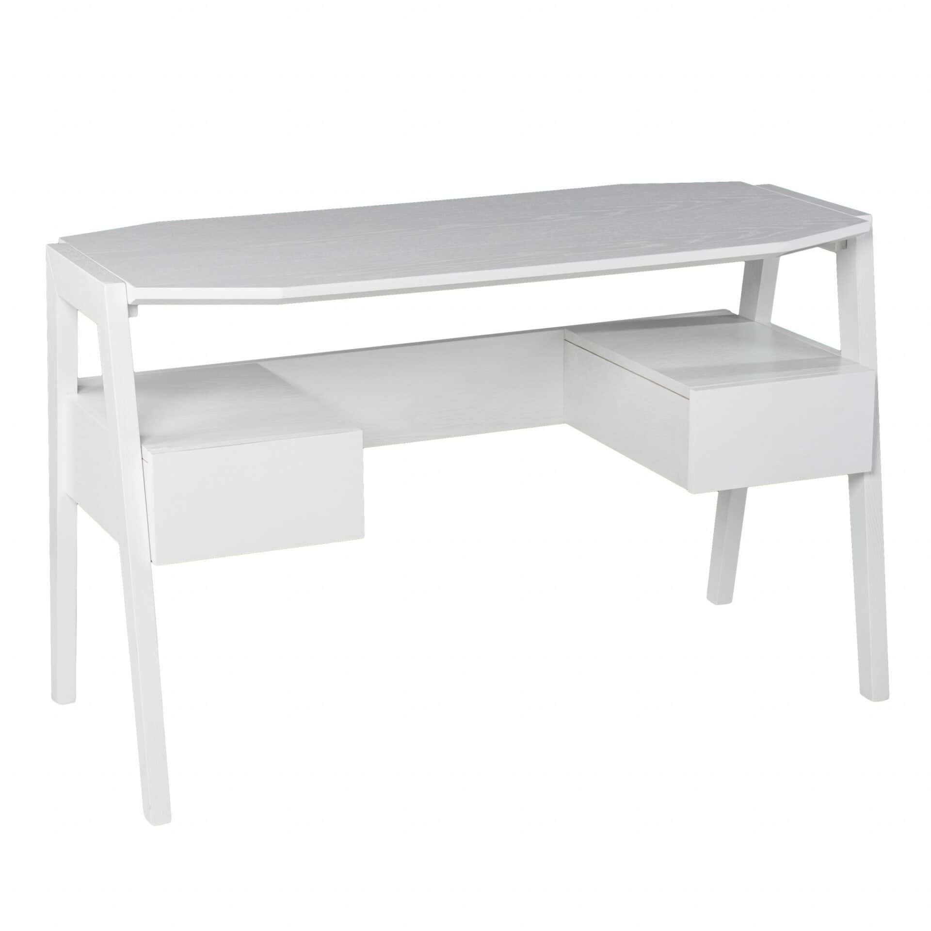 48-Inch White Writing Desk With Two Drawers for Home Offices 3 48-Inch White Writing Desk With Two Drawers for Home Offices - Image 3