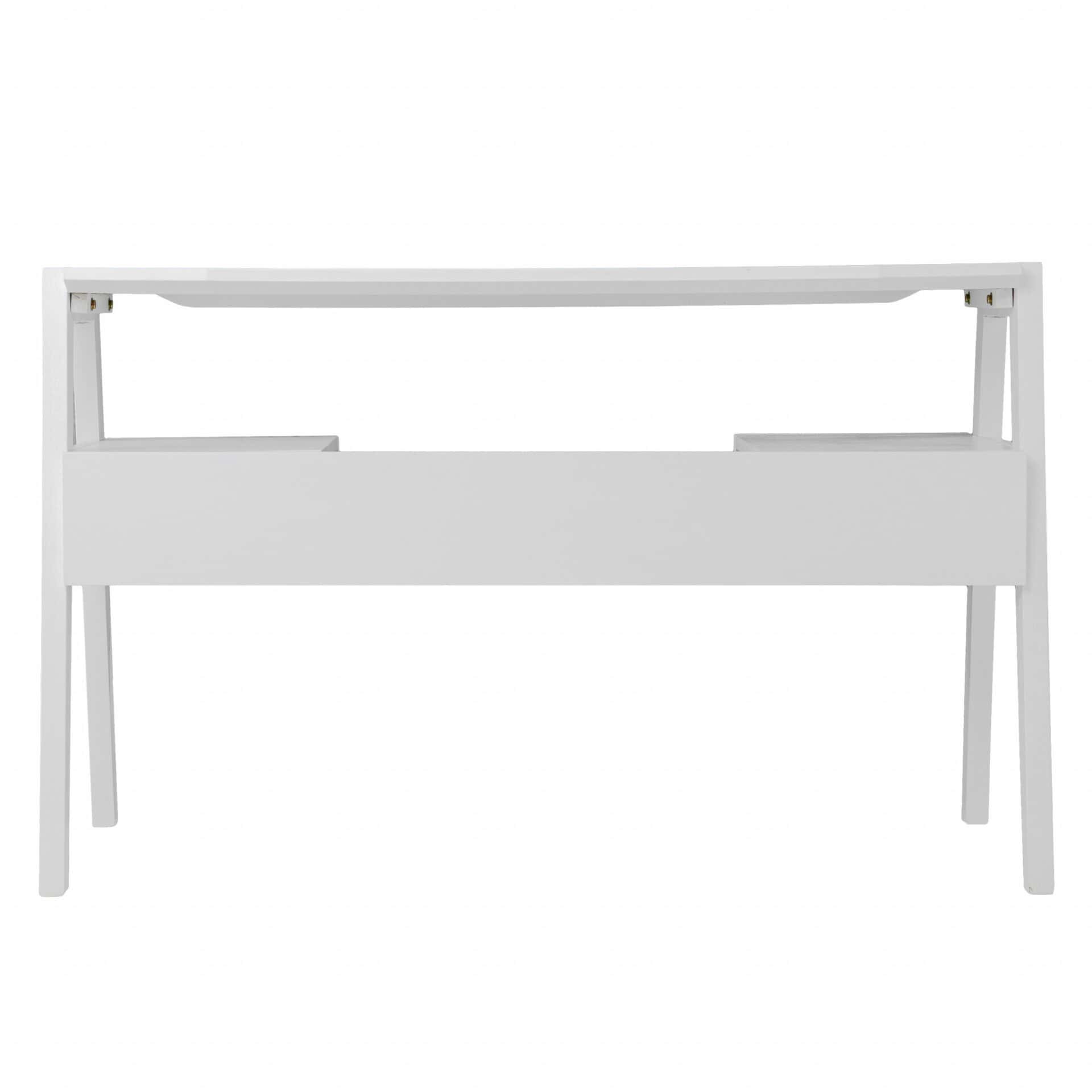 48-Inch White Writing Desk With Two Drawers for Home Offices 5 48-Inch White Writing Desk With Two Drawers for Home Offices - Image 5