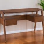 48 Inch Brown Writing Desk with Drawers for Home Office