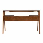 48 Inch Brown Writing Desk with Drawers for Home Office
