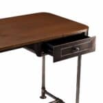 Brown and Silver Writing Desk with Two Drawers 50 Inch 14 Brown and Silver Writing Desk with Two Drawers 50 Inch