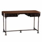 Brown and Silver Writing Desk with Two Drawers 50 Inch 13 Brown and Silver Writing Desk with Two Drawers 50 Inch