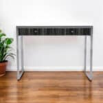 Silver Writing Desk with Two Drawers and Glass Top 10 Silver Writing Desk with Two Drawers and Glass Top