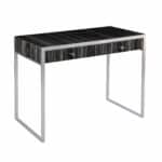 Silver Writing Desk with Two Drawers and Glass Top 12 Silver Writing Desk with Two Drawers and Glass Top