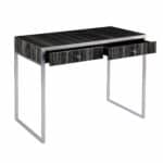 Silver Writing Desk with Two Drawers and Glass Top 16 Silver Writing Desk with Two Drawers and Glass Top