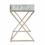 White and Bronze Glass Writing Desk With Two Drawers 45-Inch 12 White and Bronze Glass Writing Desk With Two Drawers 45-Inch