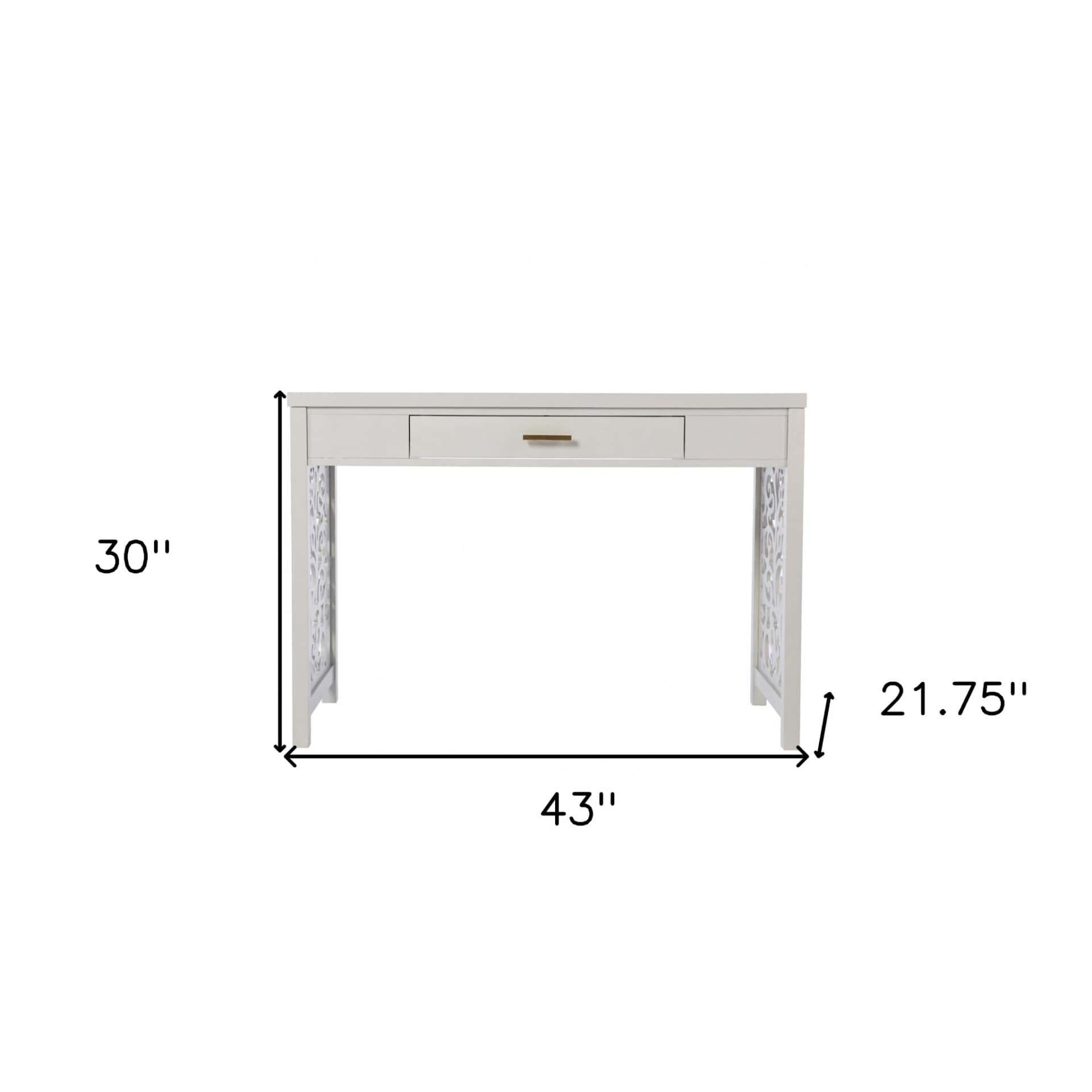 Gray Lattice Writing Desk with Storage and Space-Saving Design 9 Gray Lattice Writing Desk with Storage and Space-Saving Design - Image 9