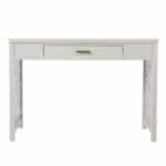 Gray Lattice Writing Desk with Storage and Space-Saving Design 11 Gray Lattice Writing Desk with Storage and Space-Saving Design