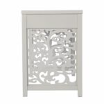 Gray Lattice Writing Desk with Storage and Space-Saving Design 13 Gray Lattice Writing Desk with Storage and Space-Saving Design