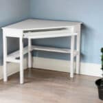 48 Inch White Solid Wood Space-Saving Corner Writing Desk