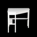 48 Inch White Solid Wood Space-Saving Corner Writing Desk