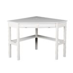 48 Inch White Solid Wood Space-Saving Corner Writing Desk