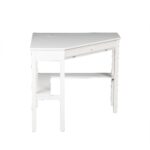 48 Inch White Solid Wood Space-Saving Corner Writing Desk